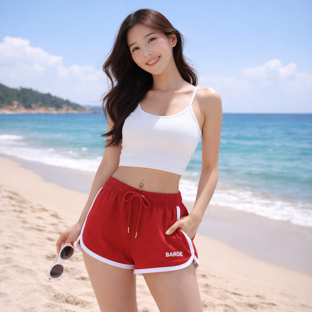 BARGE 우먼 돌핀 팬츠 (레드)