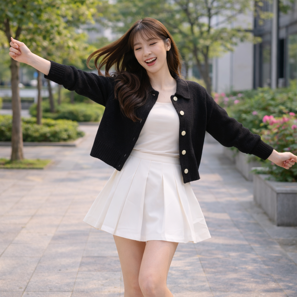xodud1202 여성 카라 울 블렌드 니트 가디건 (블랙)